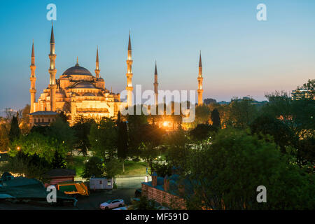 Turkey, Istanbul, blue mosque at blue hour Stock Photo