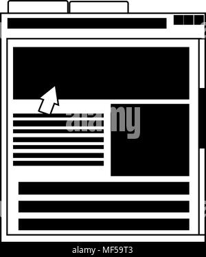 Browser windows open on black and white Stock Vector