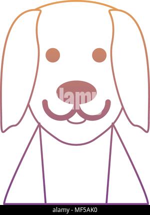 cute dog icon over white background, colorful line design. vector illustration Stock Vector