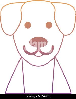 cute dog icon over white background, colorful line design. vector illustration Stock Vector