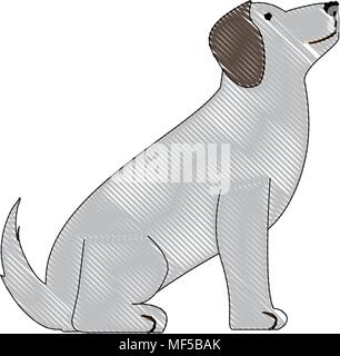 cute dog icon over white background, colorful design. vector illustration Stock Vector