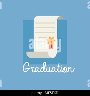 graduation design with diploma icon over white background, vector ...