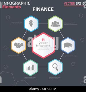 6 option infographic design template Stock Vector