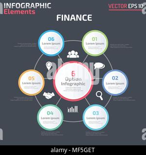 6 option infographic design template Stock Vector