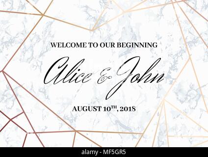 Wedding Welcome Sign Poster. Geometric design. Stock Vector