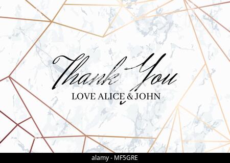 Thank you geometric design card template Stock Vector