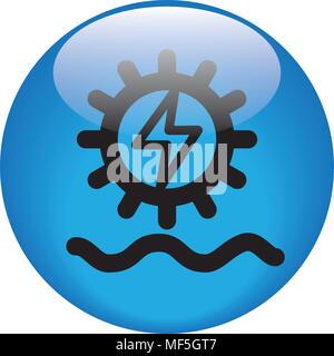 water energy icon button Stock Vector