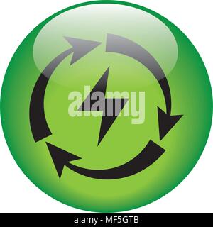 water energy icon button Stock Vector