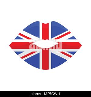 learn english woman lips Stock Vector
