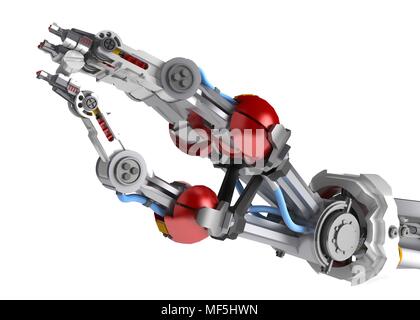 3d robotic arm holding a screw Stock Photo