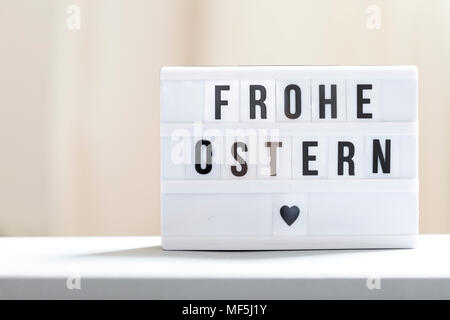 Sign Happy Easter, lightbox Stock Photo