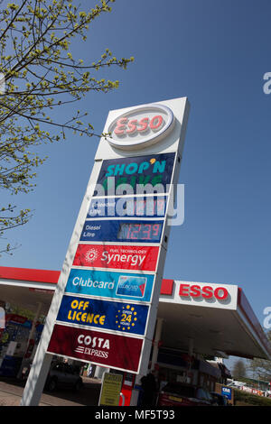 Esso petrol station signage Stock Photo