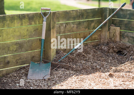 woodchips for ground maintenance Stock Photo