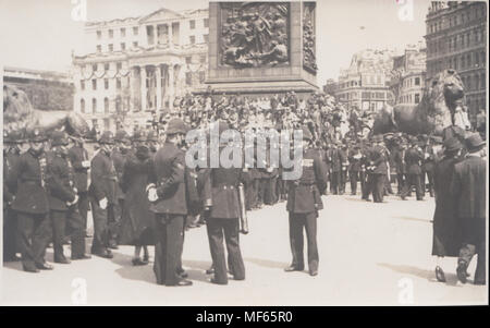 Real Photo Postcard of Police on Duty in Trafalgar Square For King George V Silver Jubilee Stock Photo