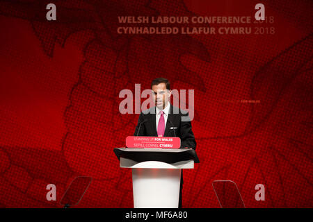 Ken Skates AM addresses conference Stock Photo