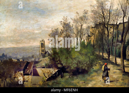 Chateau Thierry 1863 by Jean Baptiste Camille Corot 1796-1875 France French Stock Photo