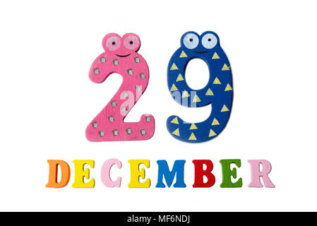 December 29 on white background, numbers and letters. Calendar Stock Photo  - Alamy
