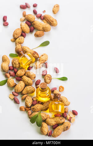 Natural peanut with oil in a glass Stock Photo