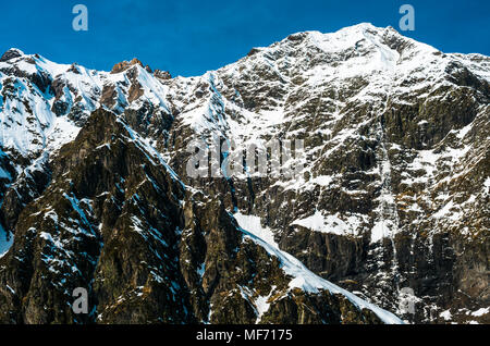 Beautiful rocky and snowy mountains of the Pyrenees, France Stock Photo