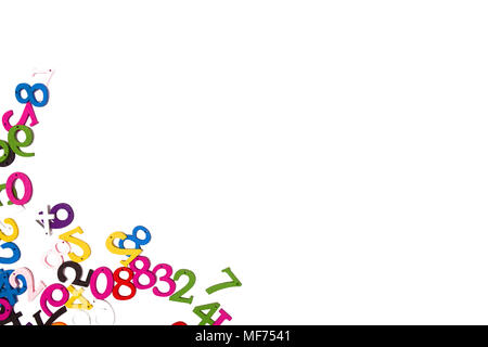 Colored wooden figures on a white background isolated Stock Photo