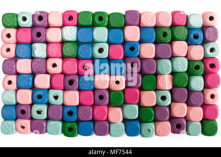 Colored wooden cubes on a white background, isolated. Stock Photo