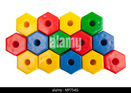 Colored plastic hexagons Stock Photo
