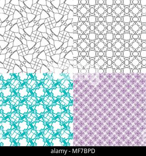 Set of  geometric pattern in op art design. Vector illustration art Stock Vector