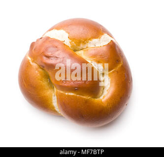 Tasty baked bun isolated on white background. Stock Photo