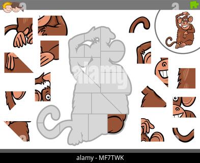 Jigsaw puzzle game with kids walking in park Vector Image