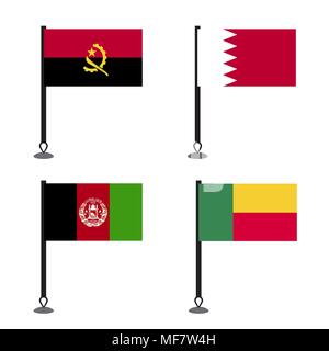 World flag flat icon collection Stock Vector