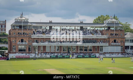 London, United Kingdom - June 26, 2016: The Victorian-era Pavilion at Lords Cricket Ground which is also referred as the home of cricket in London Stock Photo