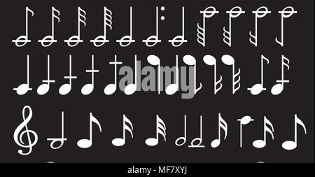 Music note background with different music symbols Stock Vector