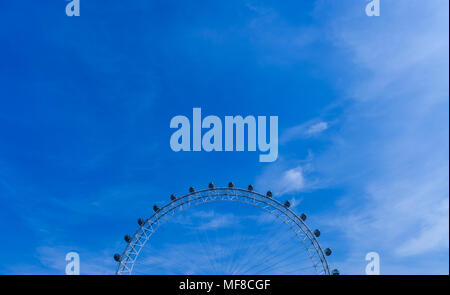 LONDON, UNITED KINGDOM - AUGUST 28, 2017 - Section view of the London Eye, giant Ferris wheel on the South Bank of the River Thames. Stock Photo