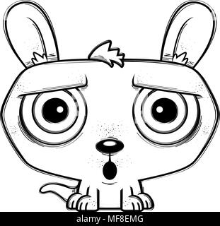 A cartoon illustration of a little kangaroo looking surprised. Stock Vector