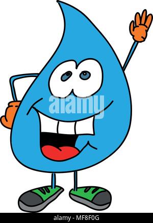 Happy drop of water - Vector Stock Vector