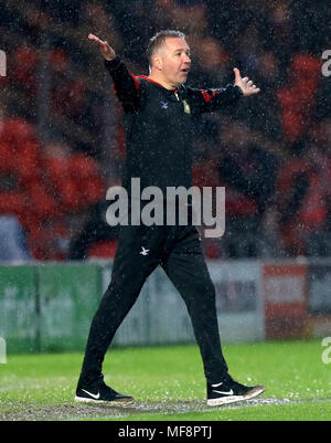 Doncaster Rovers manager Darren Ferguson during the Sky Bet League One match at the Keepmoat Stadium, Doncaster. Stock Photo