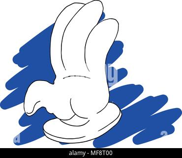 Cartoon hand on blue scrabble - Vector Stock Vector