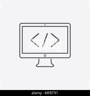 Code icon. Programming line icon. Web symbol. Vector Illustration Stock Vector