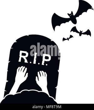 Grave, RIP Hand Drawn Halloween Illustration 12589327 PNG