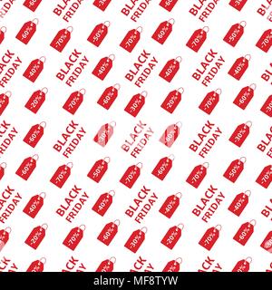 Discount red price tags seamless pattern. Vector illustration. Stock Vector