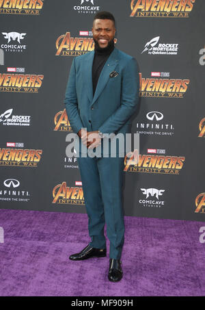 April 23, 2018 - Hollywood, CA, U.S. - 23 April 2018 - Hollywood, California - Winston Duke. Disney and Marvel's ''Avengers: Infinity War'' Los Angeles Premiere held at Dolby Theater. Photo Credit: F. Sadou/AdMedia (Credit Image: © F. Sadou/AdMedia via ZUMA Wire) Stock Photo