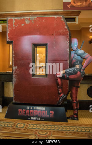 Las Vegas, USA. 23rd Apr, 2018. Deadpool 2 due out May 18th, as seen at CinemaCon inside Caesars Palace in Las Vegas, NV. Credit: The Photo Access/Alamy Live News Stock Photo