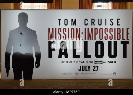Las Vegas, USA. 23rd Apr, 2018. Mission : Impossible Fallout due out July 27th, as seen at CinemaCon inside Caesars Palace in Las Vegas, NV. Credit: The Photo Access/Alamy Live News Stock Photo
