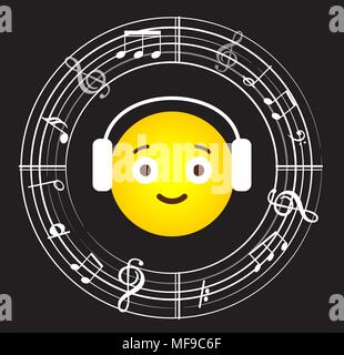 Music note background with different music symbols Stock Vector