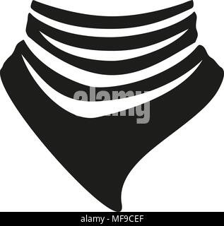 Black and white cowboy scarf silhouette Stock Vector