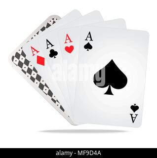 Poker playing cards with casino games Stock Vector