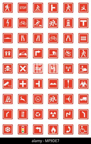 Road signs icon collection Stock Vector