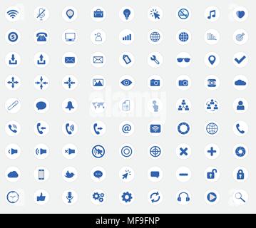 Web icon collection with different flat set Stock Vector