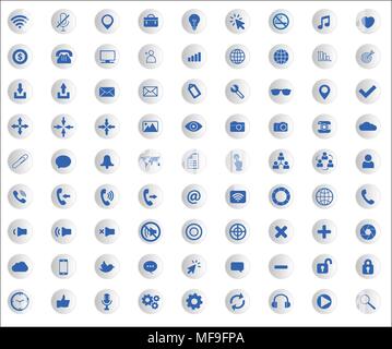 Web icon collection with different flat set Stock Vector