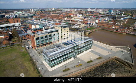 1 Humber Quays, 2 Humber Quays modern office block, Wellington Street West, Kingston upon Hull, Stock Photo